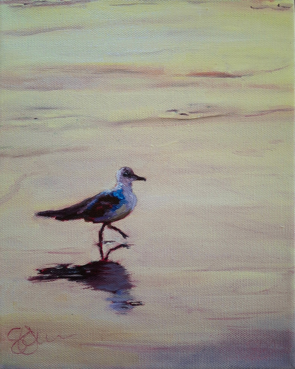 Where Stillness Gathers | Original Shorebird Oil Painting on Canvas | 8×10 | Mississippi Artist
