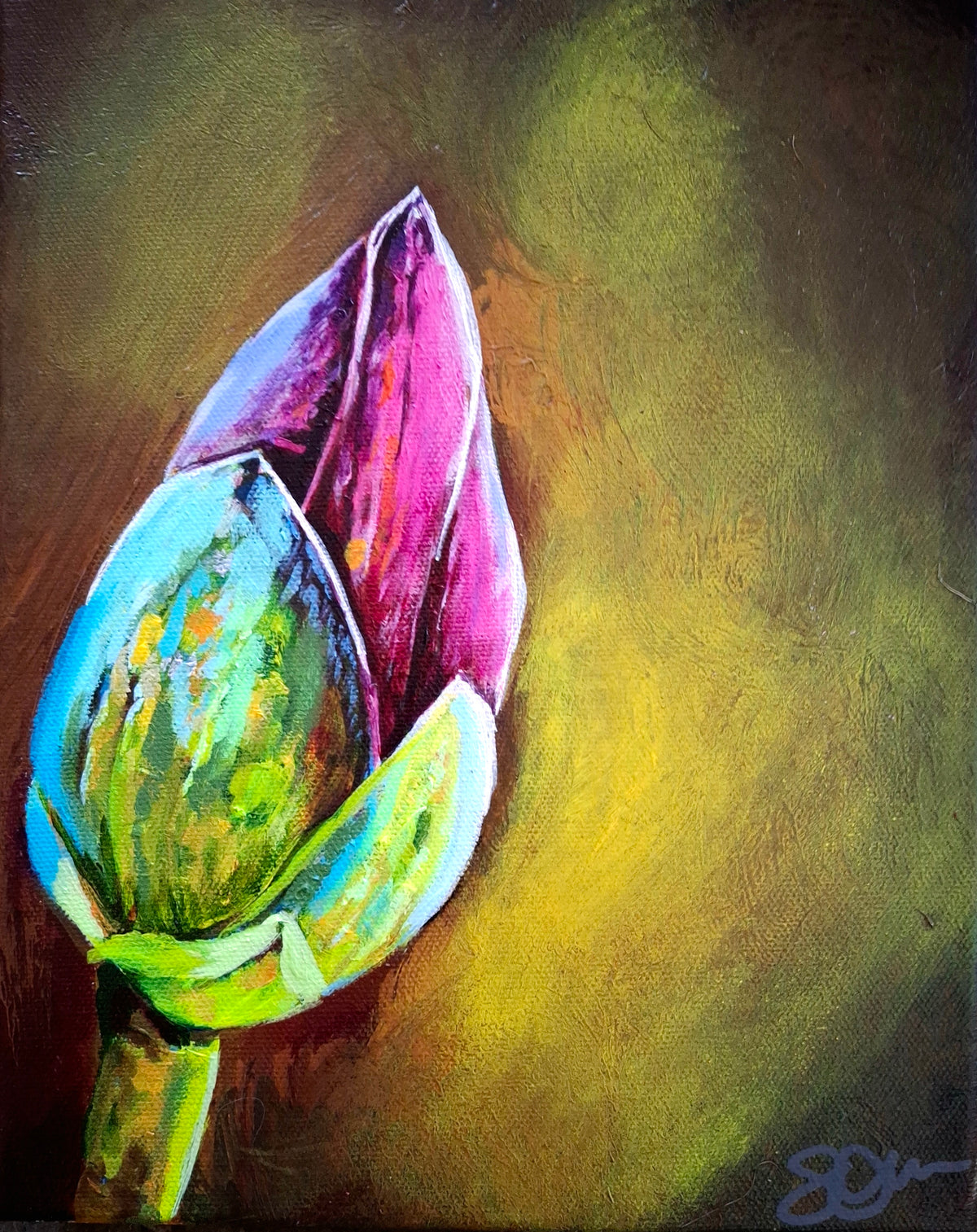A Promise in Stillness – Original Pink Lotus Flower Acrylic Painting, 8×10 | Mississippi Artist | Shelly Owen
